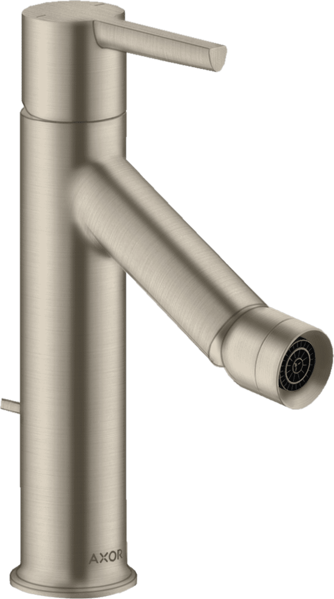 HANSGROHE AXOR Starck Einhebel-Bidetmischer mit Hebelgriff und Zugstangen-Ablaufgarnitur #10214820 - Brushed Nickel