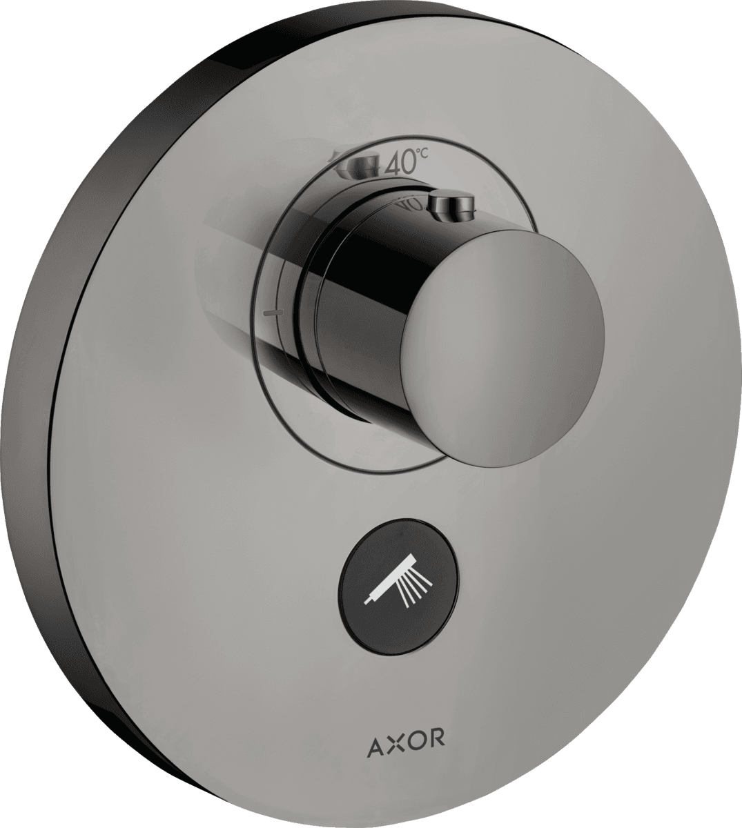 HANSGROHE AXOR ShowerSelect Thermostat HighFlow Unterputz rund für 1 Verbraucher und einen zusätzlichen Abgang #36726330 - Polished Black Chrome