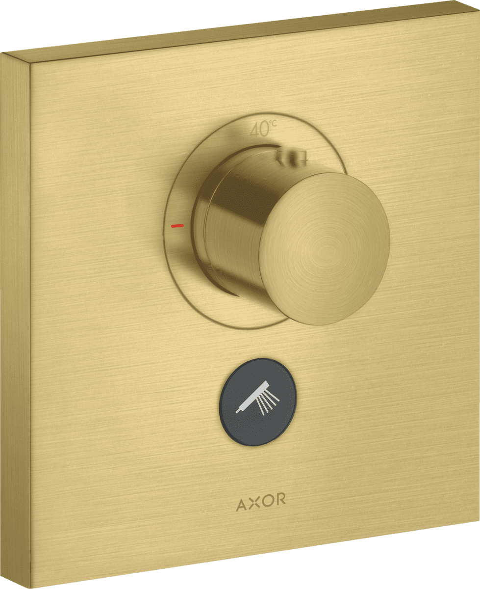 HANSGROHE AXOR ShowerSelect Thermostat HighFlow Unterputz eckig für 1 Verbraucher und einen zusätzlichen Abgang #36716950 - Brushed Brass