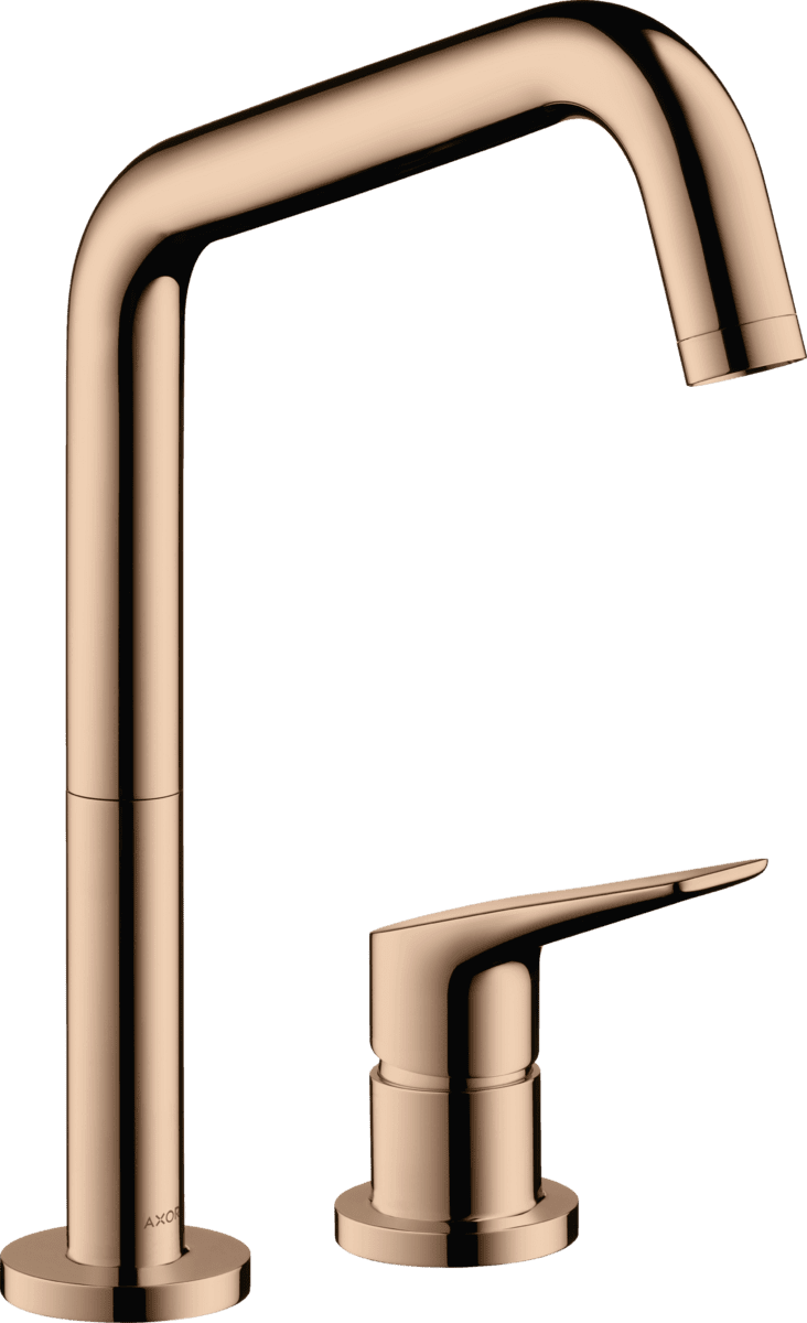 HANSGROHE AXOR Citterio M 2-Loch Einhebel-Küchenmischer 240 mit Schwenkauslauf #34820300 - Polished Red Gold