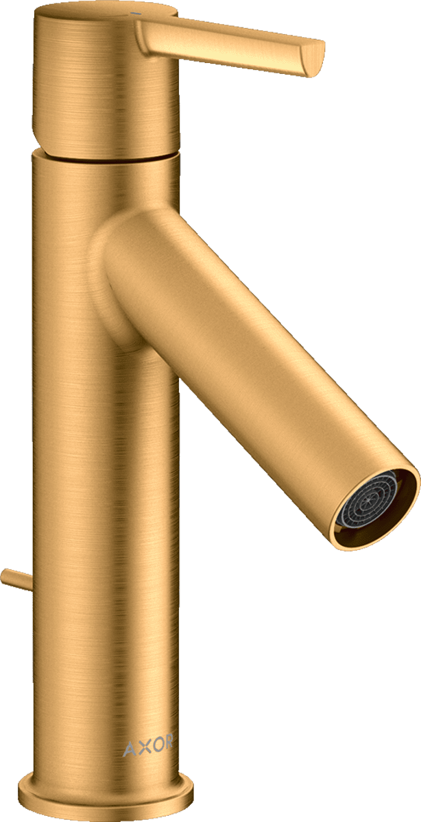 HANSGROHE AXOR Starck Einhebel-Waschtischmischer 100 CoolStart mit Hebelgriff und Zugstangen-Ablaufgarnitur #10007250 - Brushed Gold Optic