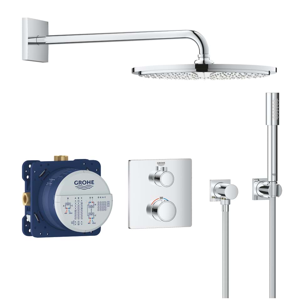 GROHE Grohtherm Duschsystem Unterputz mit Rainshower Cosmopolitan 310 #34730000 - chrom