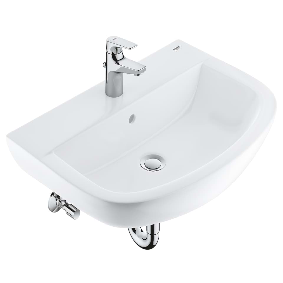 GROHE Bau Keramik Bundle Waschtisch 60 cm + BauFlow Waschtischarmatur #39644000 - alpinweiß