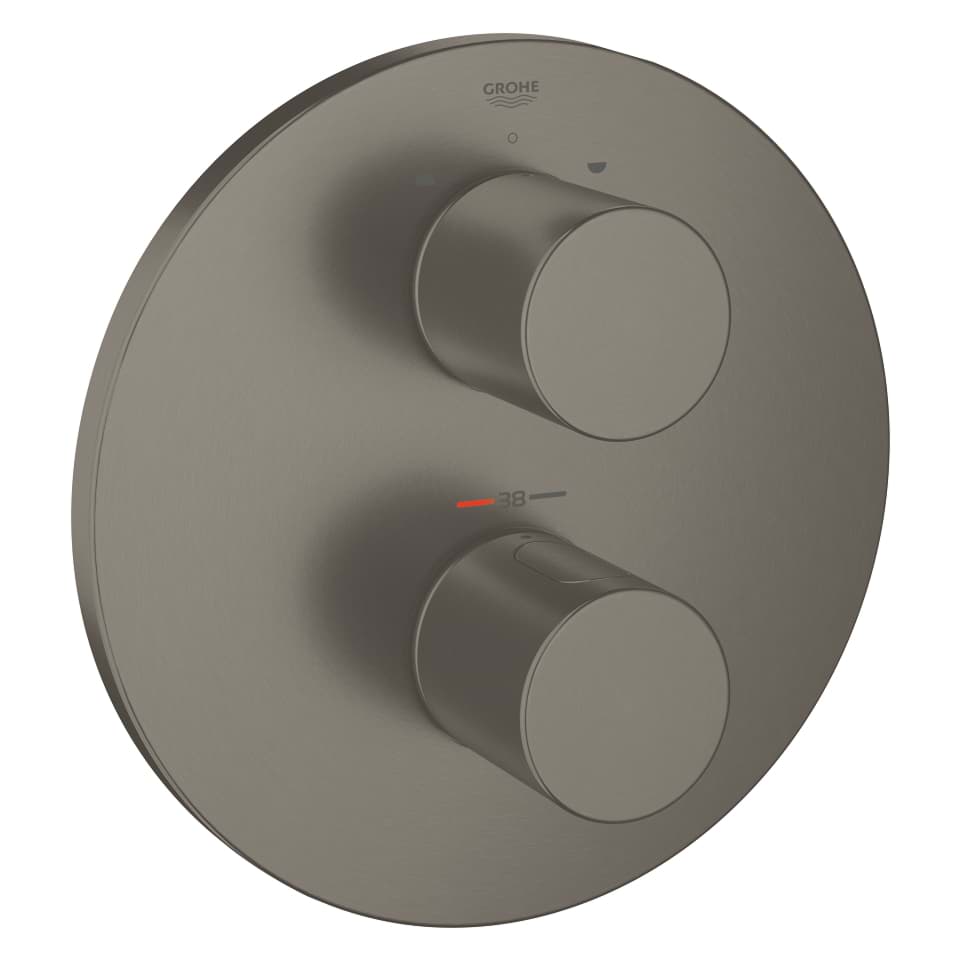 Picture of GROHE Grohtherm 3000 Cosmopolitan Thermostat with integrated 2-way diverter for bath or shower with more than one outlet brushed hard graphite #19468AL0