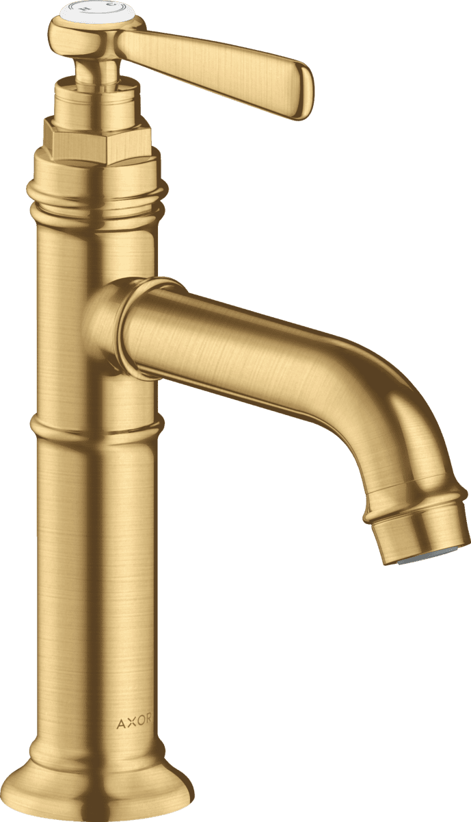 HANSGROHE AXOR Montreux Einhebel-Waschtischmischer 100 mit Hebelgriff und Ablaufgarnitur #16516250 - Brushed Gold Optic