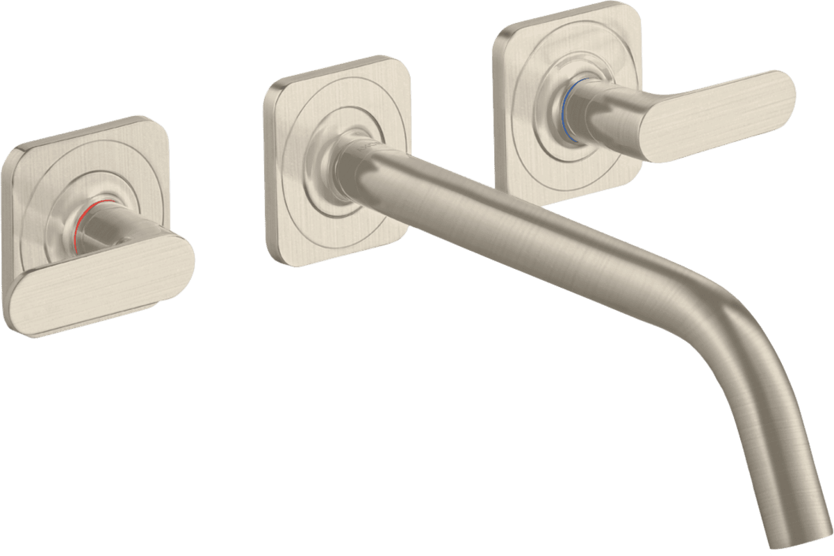 εικόνα του HANSGROHE AXOR Citterio M 3-hole basin mixer for concealed installation wall-mounted with spout 226 mm, lever handles and escutcheons #34315820 - Brushed Nickel