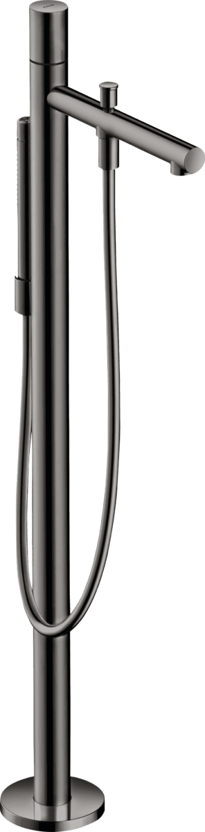 HANSGROHE AXOR Uno Tek kollu banyo bataryası yerden yerden zero volan ile #45416330 - Parlak Siyah Krom resmi