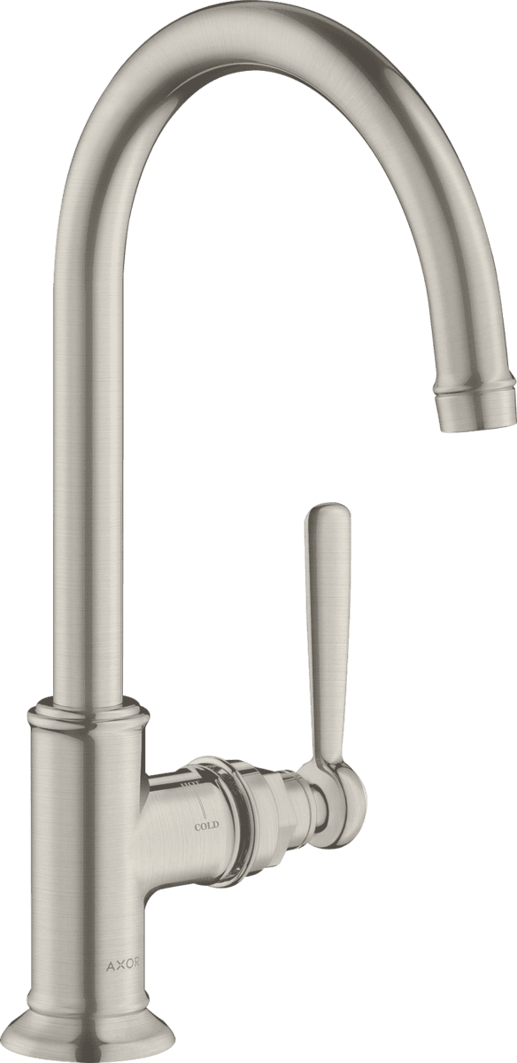 HANSGROHE AXOR Montreux Einhebel-Waschtischmischer 210 mit Hebelgriff mit Ablaufgarnitur #16518800 - Edelstahl Optic