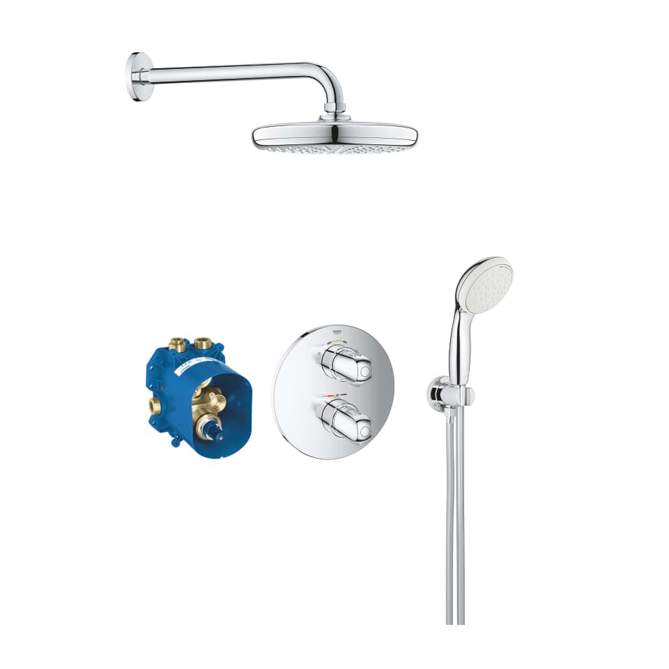 GROHE Grohtherm 1000 Duschsystem Unterputz mit Tempesta 210 #34614001 - chrom