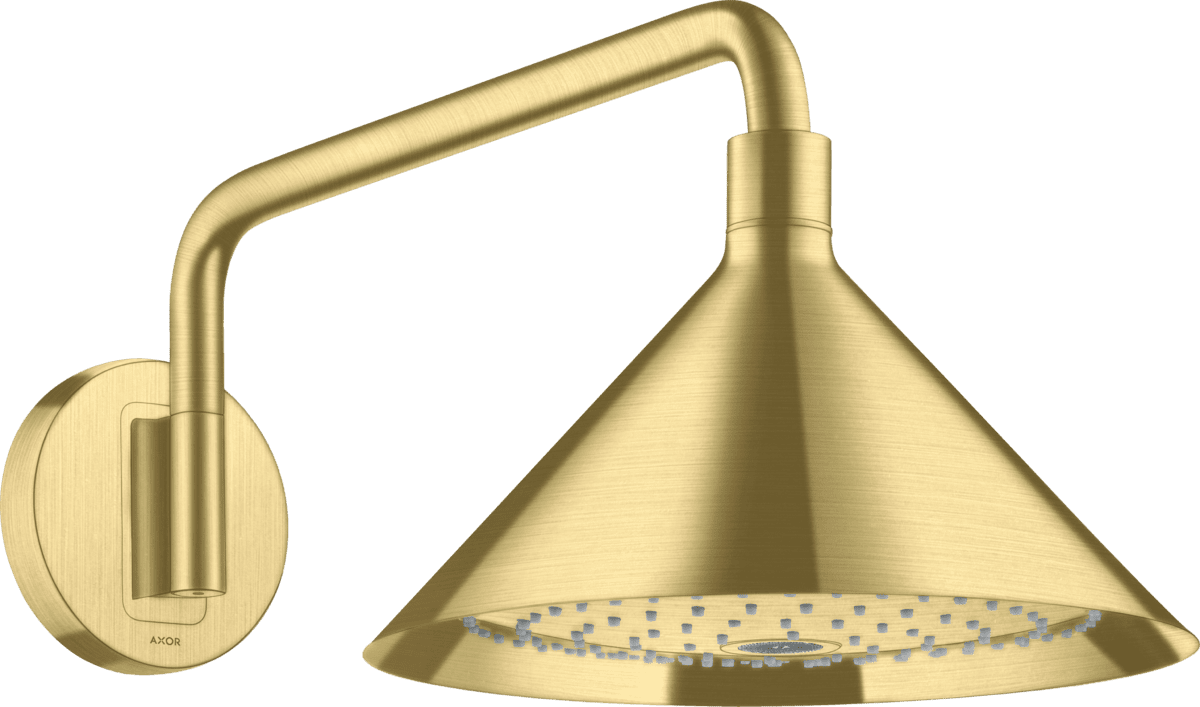 Зображення з  HANSGROHE AXOR Showers/Front Overhead shower 240 2jet with shower arm #26021950 - Brushed Brass