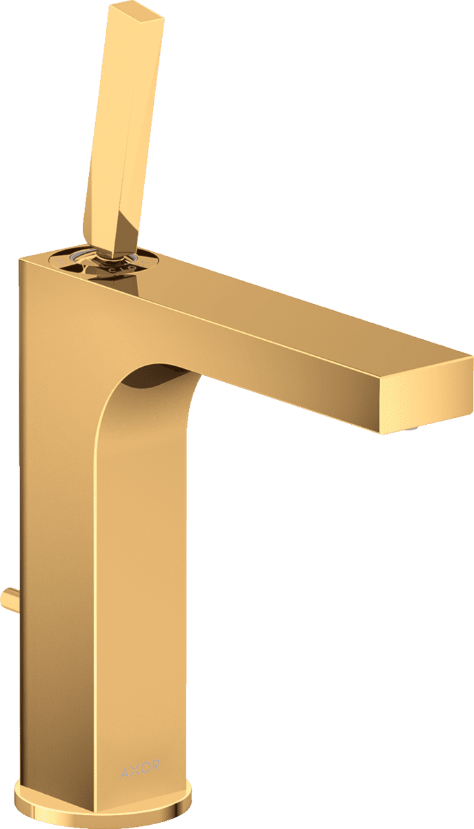 HANSGROHE AXOR Citterio Einhebel-Waschtischmischer 160 mit Pingriff und Zugstangen-Ablaufgarnitur #39031990 - Polished Gold Optic