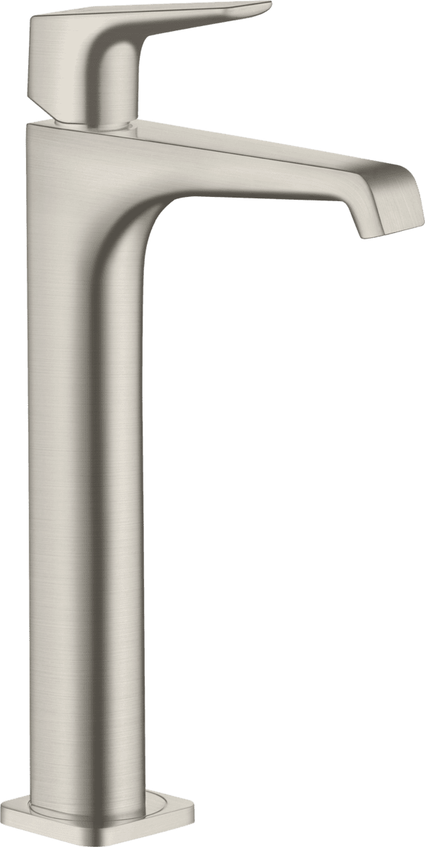 HANSGROHE AXOR Citterio E Einhebel-Waschtischmischer 250 mit Hebelgriff für Aufsatzwaschtische mit Ablaufgarnitur #36113800 - Edelstahl Optic