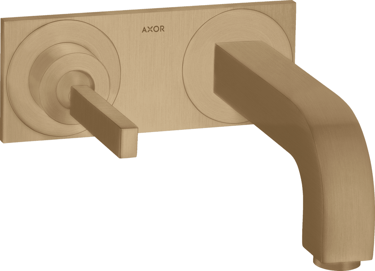 HANSGROHE AXOR Citterio Einhebel-Waschtischmischer Unterputz für Wandmontage mit Pingriff, Auslauf 160 mm und Platte #39112140 - Brushed Bronze