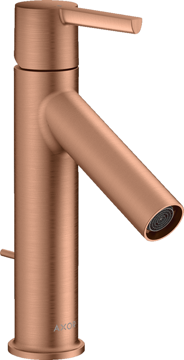 HANSGROHE AXOR Starck Einhebel-Waschtischmischer 100 CoolStart mit Hebelgriff und Zugstangen-Ablaufgarnitur #10007310 - Brushed Red Gold