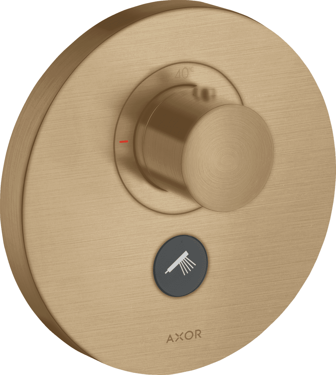 HANSGROHE AXOR ShowerSelect Thermostat HighFlow Unterputz rund für 1 Verbraucher und einen zusätzlichen Abgang #36726140 - Brushed Bronze