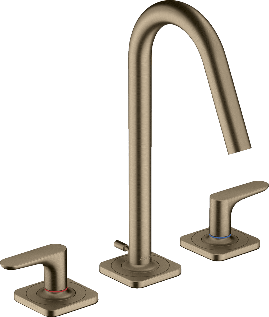 Зображення з  HANSGROHE AXOR Citterio M 3-hole basin mixer 160 with lever handles, escutcheons and pop-up waste set #34133820 - Brushed Nickel