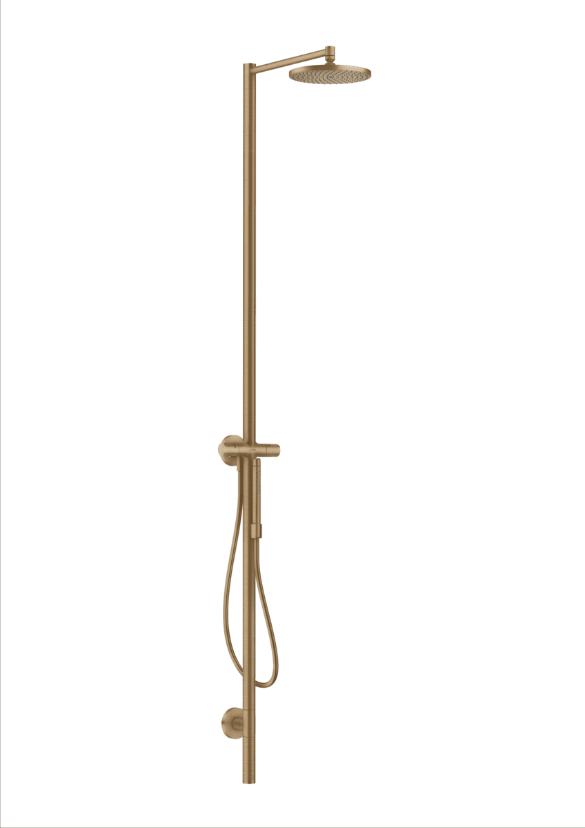 Picture of HANSGROHE AXOR Starck Nature shower column with overhead shower 240 1jet #12670140 - Brushed Bronze