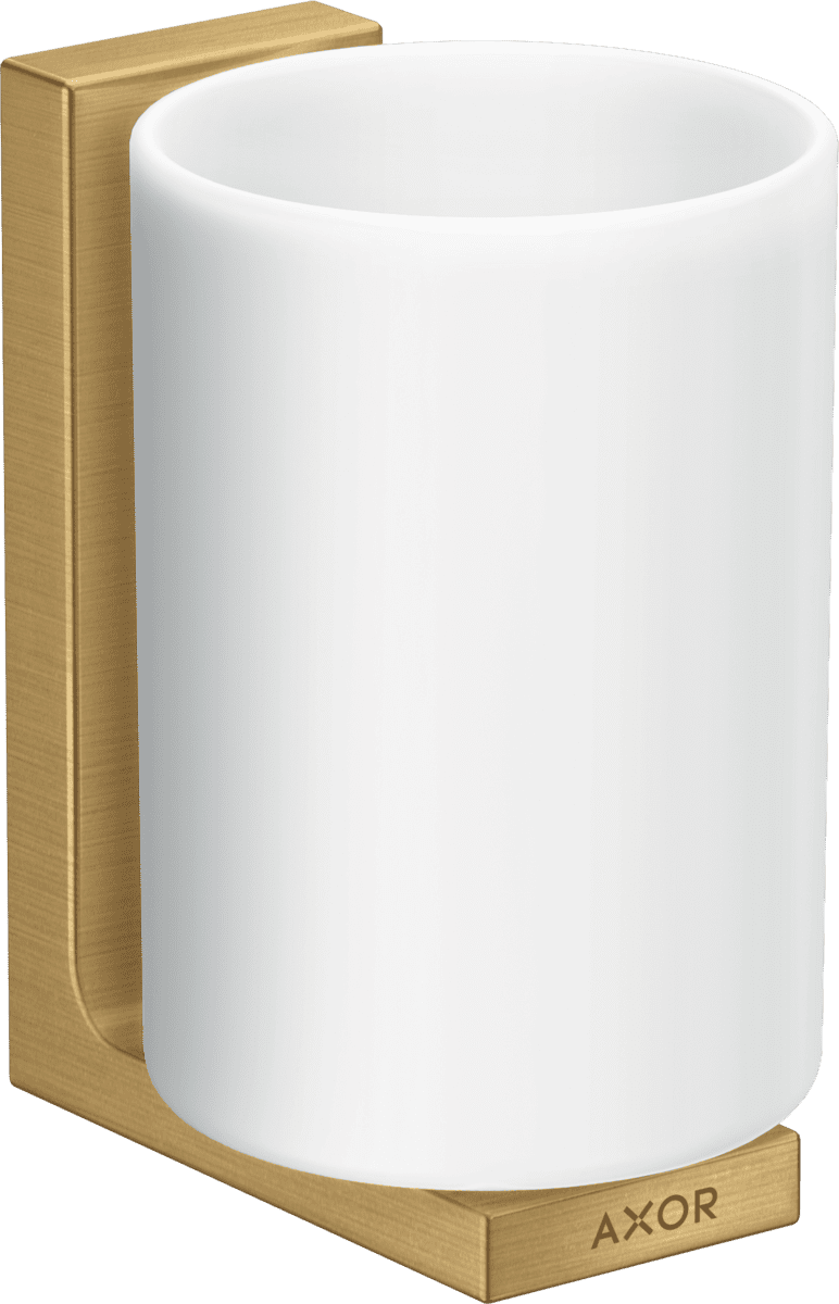 HANSGROHE AXOR Universal Rectangular Zahnputzbecher #42604250 - Brushed Gold Optic