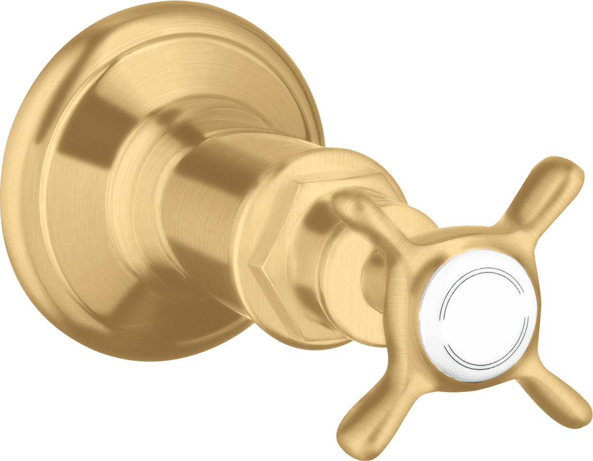 HANSGROHE AXOR Montreux Absperrventil Unterputz mit Kreuzgriff #16871250 - Brushed Gold Optic