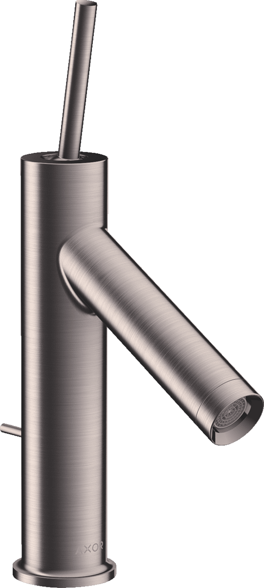 HANSGROHE AXOR Starck Einhebel-Waschtischmischer 90 mit Pingriff und Zugstangen-Ablaufgarnitur #10111800 - Edelstahl Optic