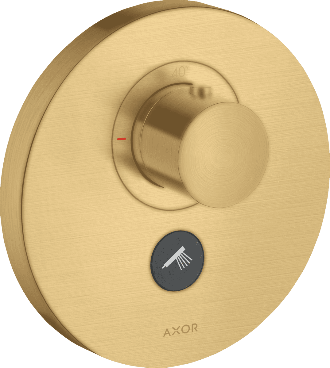 HANSGROHE AXOR ShowerSelect Thermostat HighFlow Unterputz rund für 1 Verbraucher und einen zusätzlichen Abgang #36726250 - Brushed Gold Optic