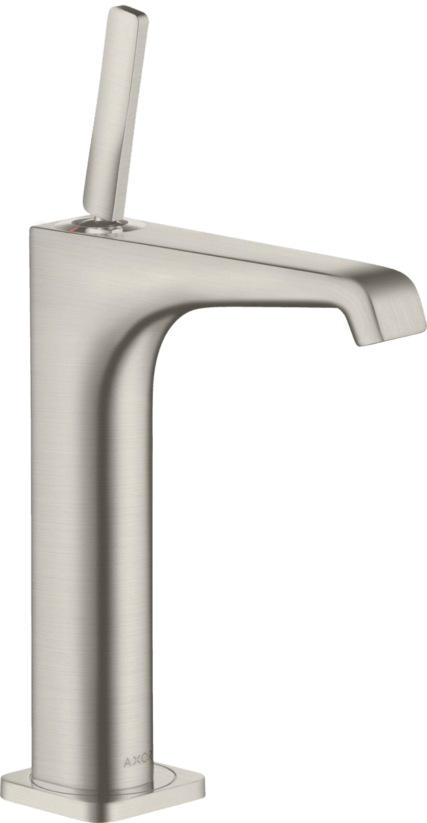 Picture of HANSGROHE AXOR Citterio E Single lever basin mixer 190 with pin handle for wash bowls with waste set #36103800 - Stainless Steel Optic
