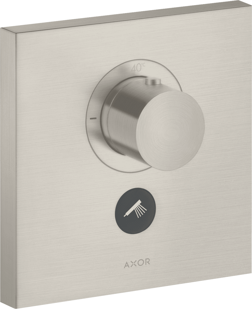 HANSGROHE AXOR ShowerSelect Thermostat HighFlow Unterputz eckig für 1 Verbraucher und einen zusätzlichen Abgang #36716800 - Edelstahl Optic