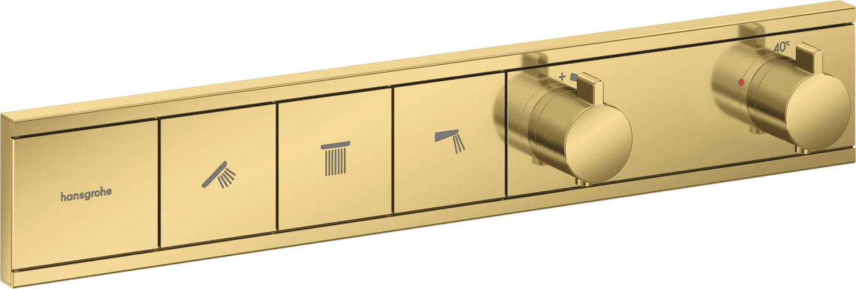HANSGROHE RainSelect Thermostat Unterputz für 3 Verbraucher #15381990 - Polished Gold Optic
