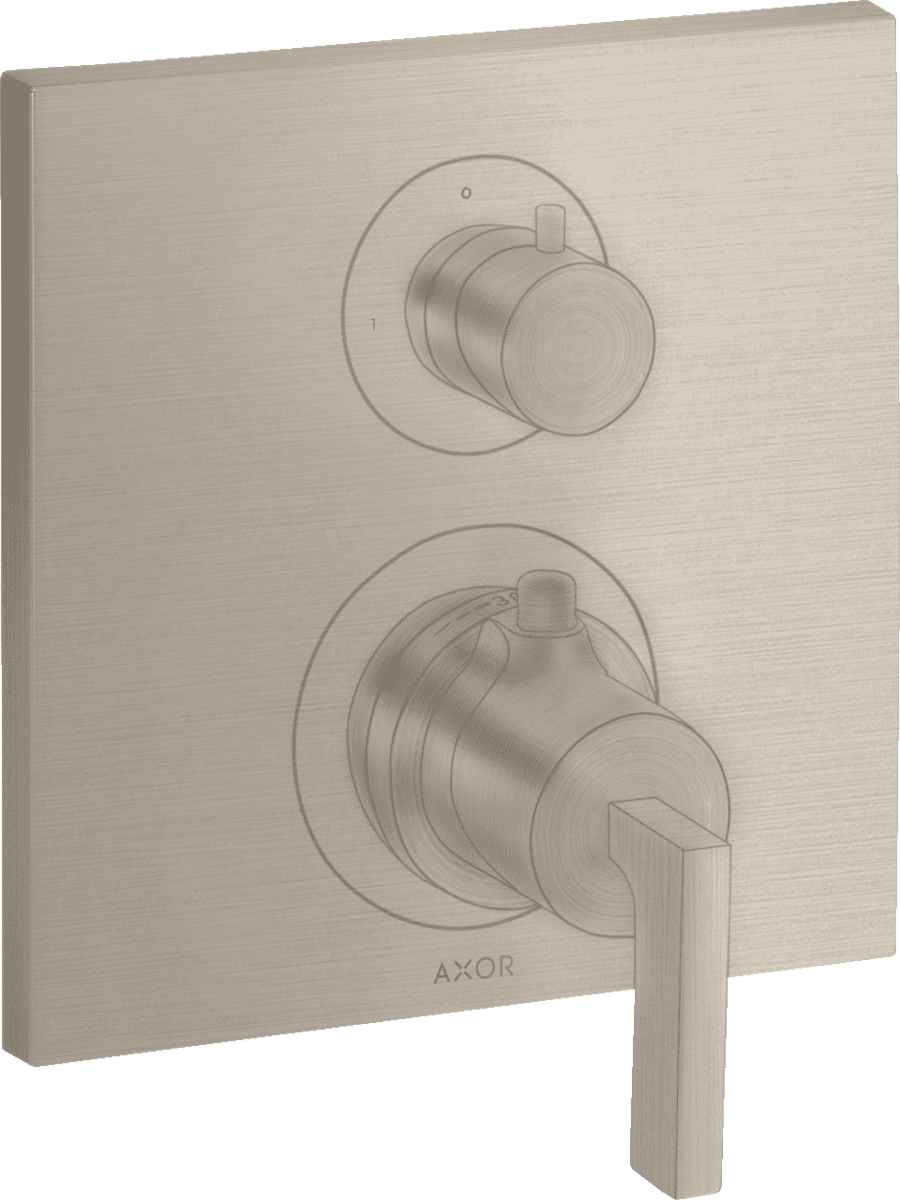 HANSGROHE AXOR Citterio Thermostat Unterputz mit Absperrventil und Hebelgriff #39700820 - Brushed Nickel