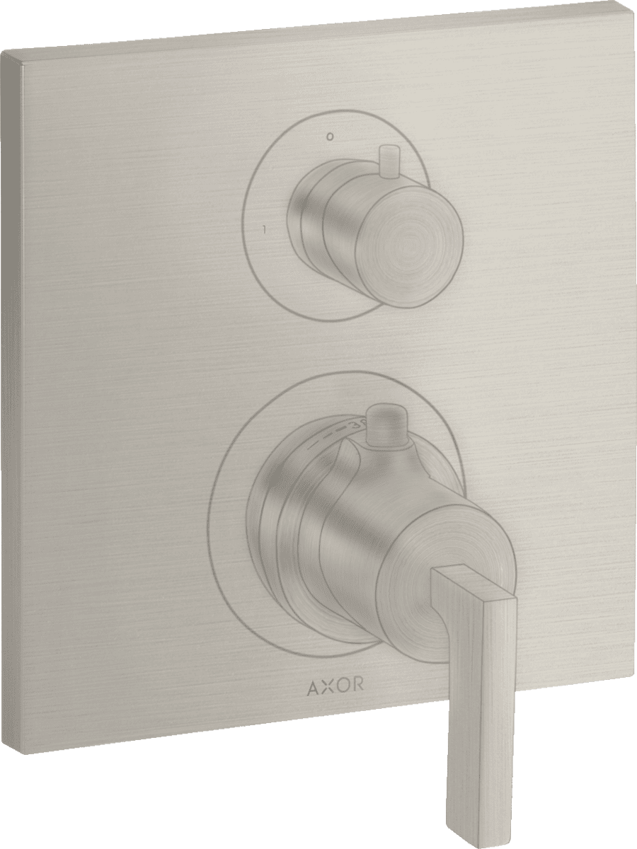 Obrázek HANSGROHE AXOR Citterio skrytý termostat s uzavíracím ventilem a pákovou rukojetí #39700800 - nerezová ocel Optic