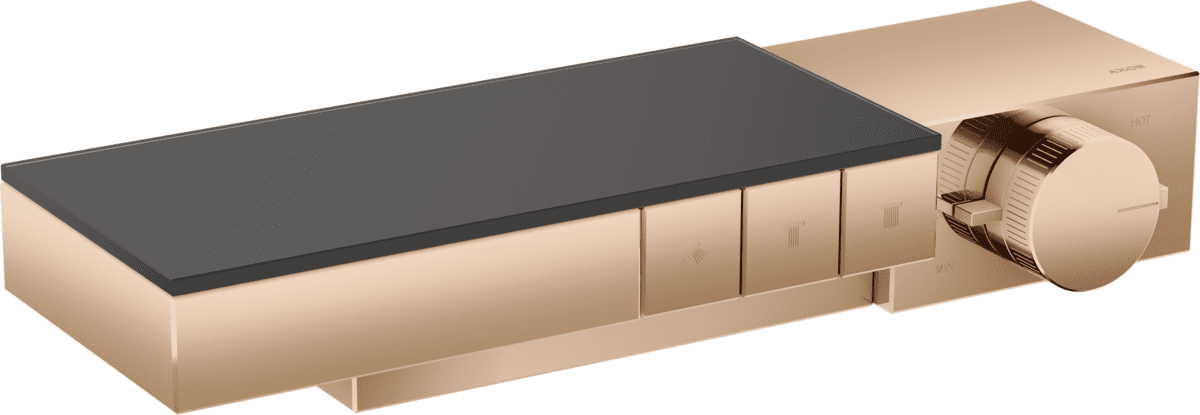 Obrázek HANSGROHE Termostat AXOR Edge pro povrchovou/zápustnou montáž pro 3 spotřebiče #46140300 - Leštěné červené zlato