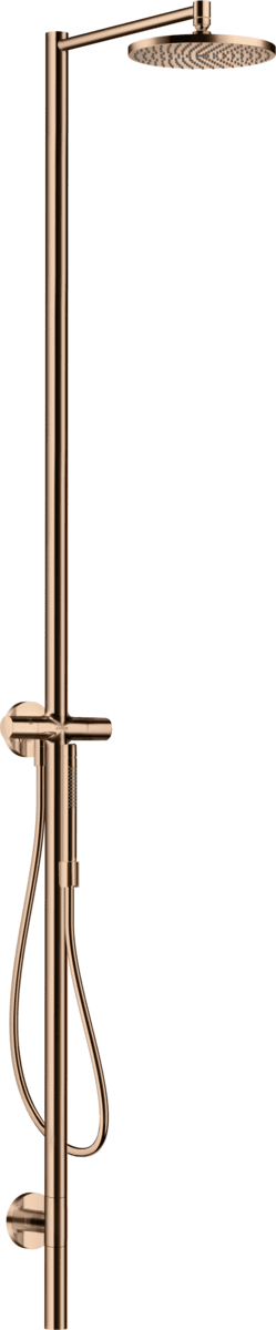 HANSGROHE AXOR Starck Nature Duschsäule mit Kopfbrause 240 1jet #12670300 - Polished Red Gold