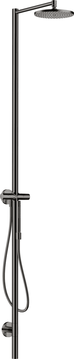 Picture of HANSGROHE AXOR Starck Nature shower column with overhead shower 240 1jet #12670330 - Polished Black Chrome