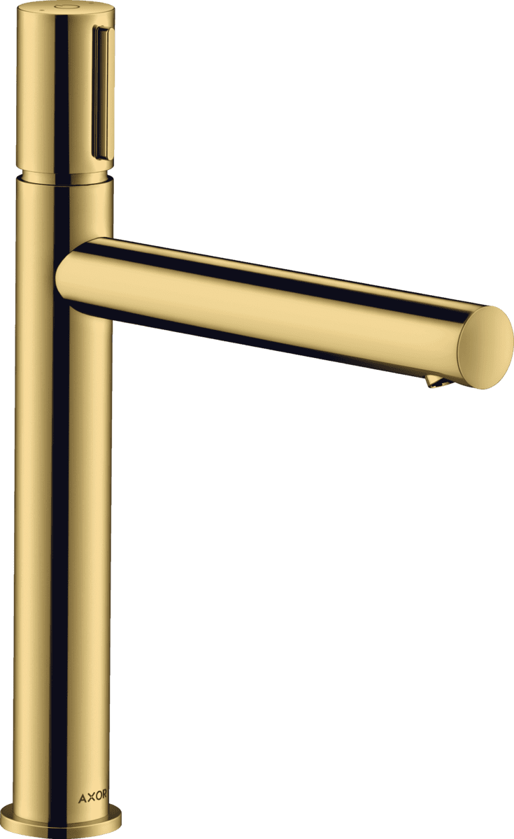 HANSGROHE AXOR Uno Waschtischmischer Select 200 für Aufsatzwaschtische mit Ablaufgarnitur #45013990 - Polished Gold Optic