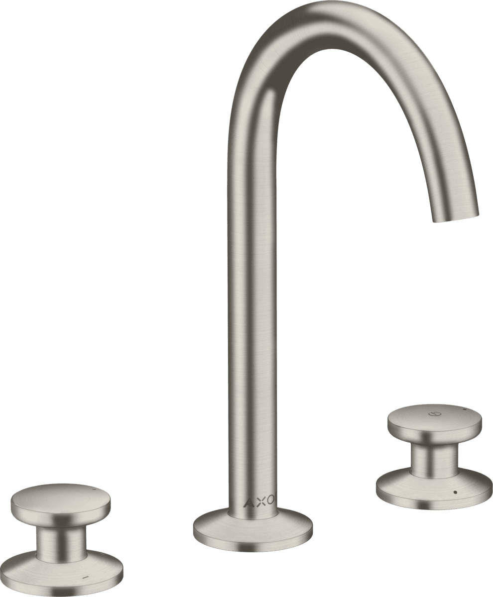 Picture of HANSGROHE AXOR One 3-hole basin mixer Select 170 with push-open waste set #48070800 - Stainless Steel Optic