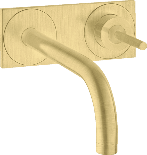 Bild von HANSGROHE AXOR Uno Single lever basin mixer for concealed installation wall-mounted with spout 165 mm and plate Brushed Brass 38112950