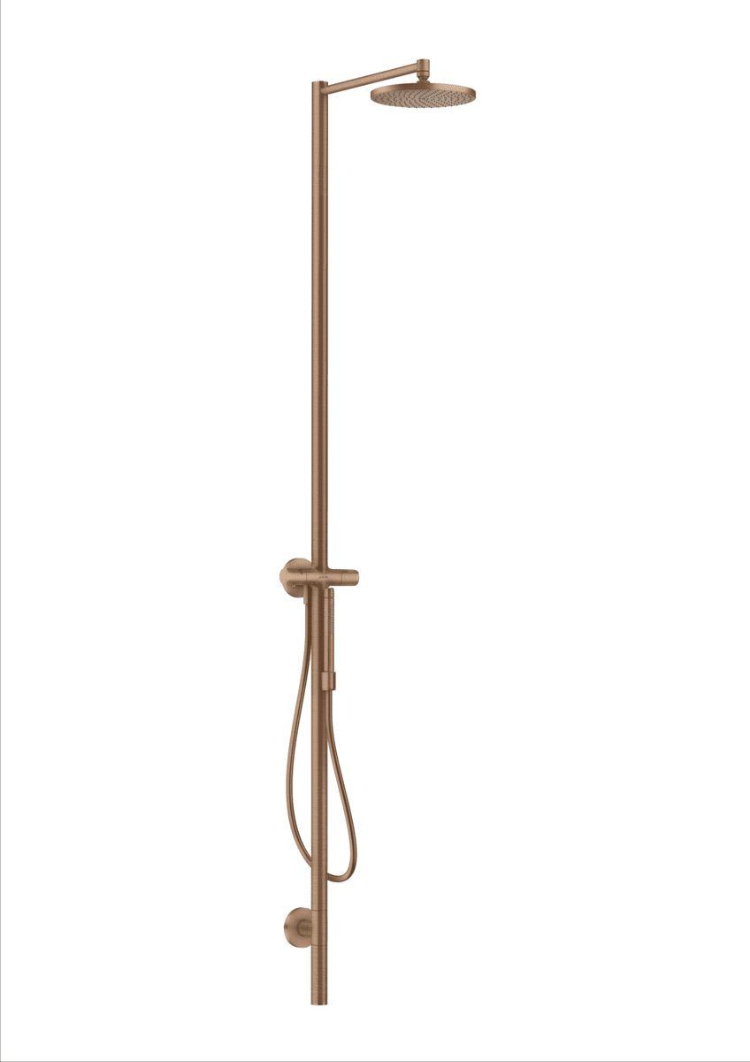 HANSGROHE AXOR Starck Nature Duschsäule mit Kopfbrause 240 1jet #12670310 - Brushed Red Gold