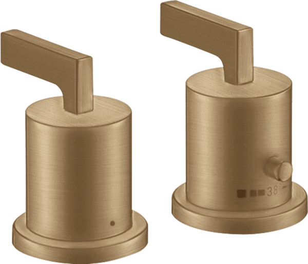 Bild von HANSGROHE AXOR Citterio 2-hole rim mounted thermostatic bath mixer with lever handles Brushed Bronze 39482140