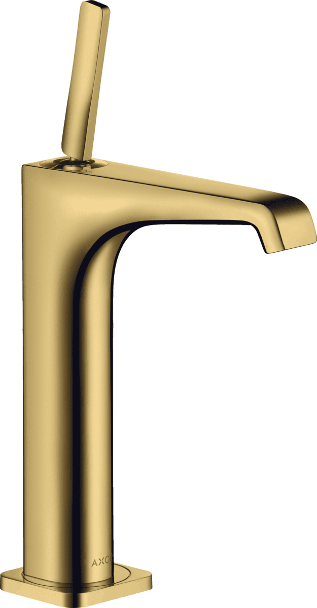 Зображення з  HANSGROHE AXOR Citterio E Single lever basin mixer 190 with pin handle for wash bowls with waste set #36103990 - Polished Gold Optic