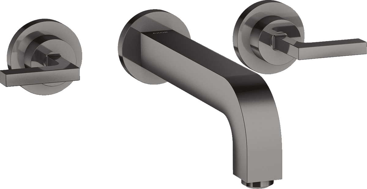 εικόνα του HANSGROHE AXOR Citterio 3-hole basin mixer for concealed installation wall-mounted with spout 222 mm, lever handles and escutcheons #39147330 - Polished Black Chrome