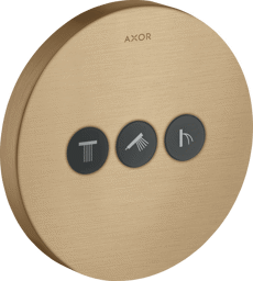 Bild von HANSGROHE AXOR ShowerSelect Valve for concealed installation round for 3 functions Brushed Bronze 36727140
