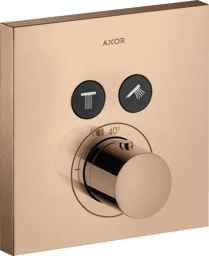 Bild von HANSGROHE AXOR ShowerSolutions Thermostat Unterputz eckig für 2 Verbraucher #36715300 - Polished Red Gold