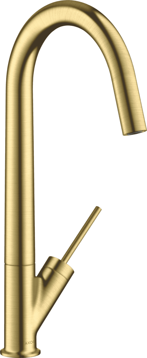 HANSGROHE AXOR Starck Einhebel-Küchenmischer 300 mit Schwenkauslauf #10822950 - Brushed Brass