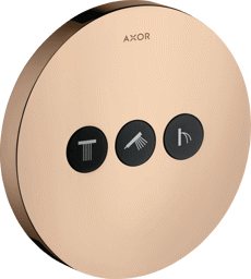 Bild von HANSGROHE AXOR ShowerSelect Valve for concealed installation round for 3 functions Polished Red Gold 36727300