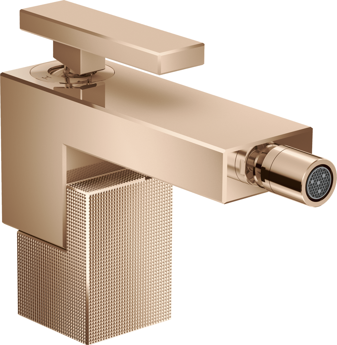 HANSGROHE AXOR Edge Einhebel-Bidetmischer mit Push-Open Ablaufgarnitur - Diamantschliff #46211300 - Polished Red Gold