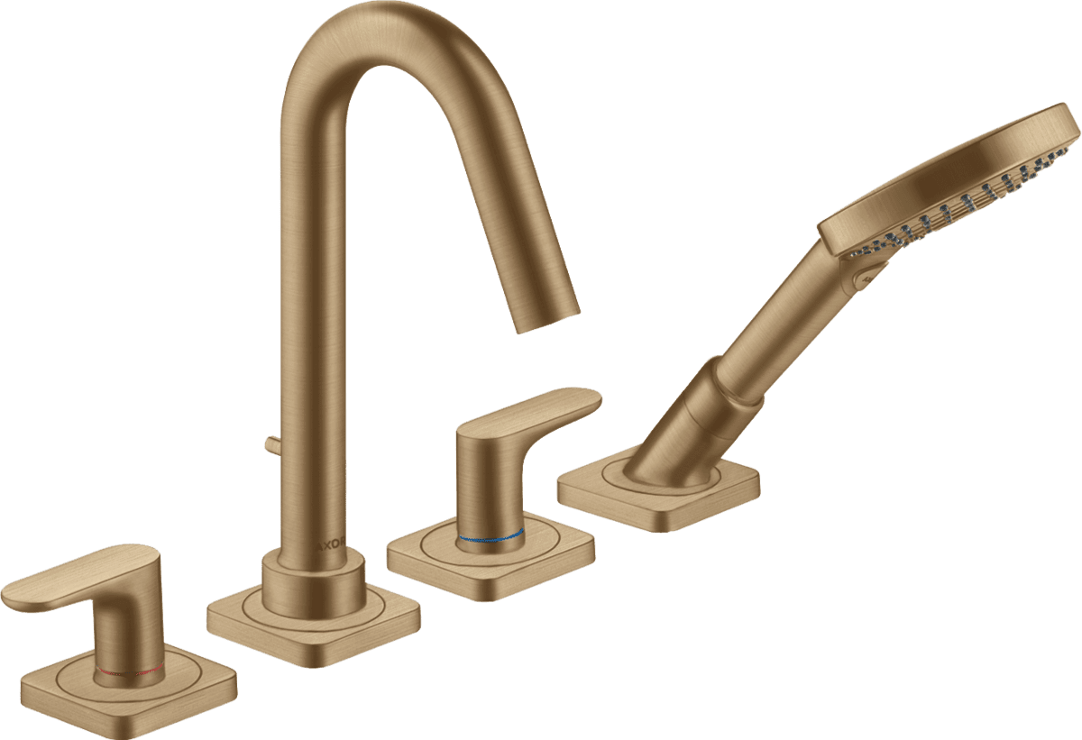 Зображення з  HANSGROHE AXOR Citterio M 4-hole rim mounted bath mixer with lever handles and escutcheons #34444140 - Brushed Bronze