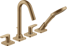 Bild von HANSGROHE AXOR Citterio M 4-hole rim mounted bath mixer with lever handles and escutcheons Brushed Bronze 34444140