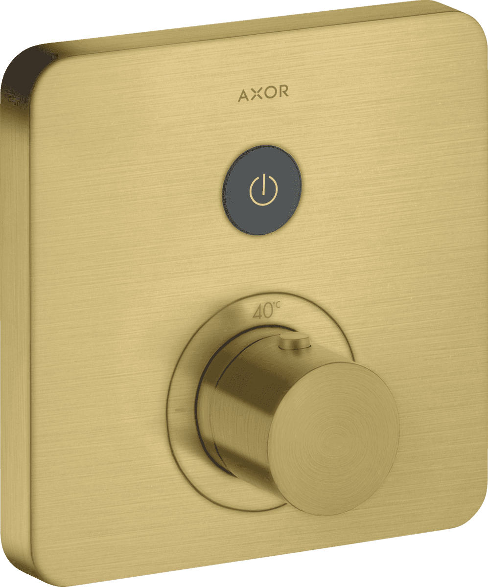 Зображення з  HANSGROHE AXOR ShowerSelect Thermostat for concealed installation softsquare for 1 function #36705950 - Brushed Brass
