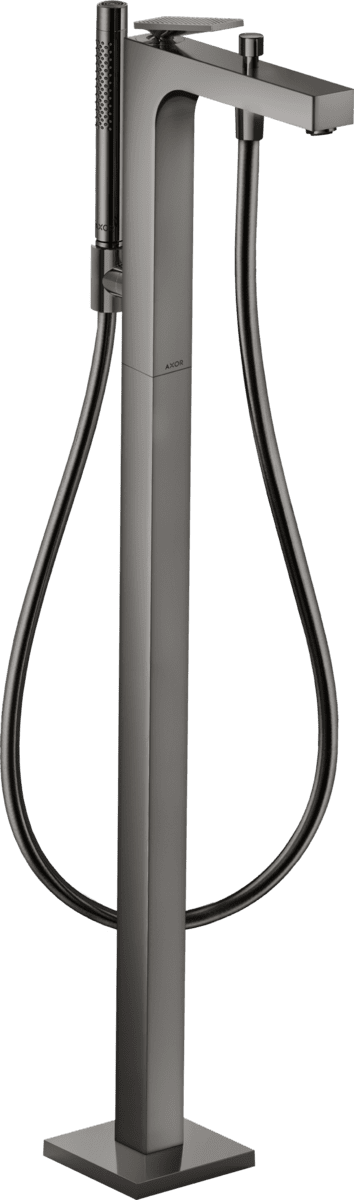 HANSGROHE AXOR Citterio Einhebel-Wannenmischer bodenstehend mit Hebelgriff - Rautenschliff #39471330 - Polished Black Chrome