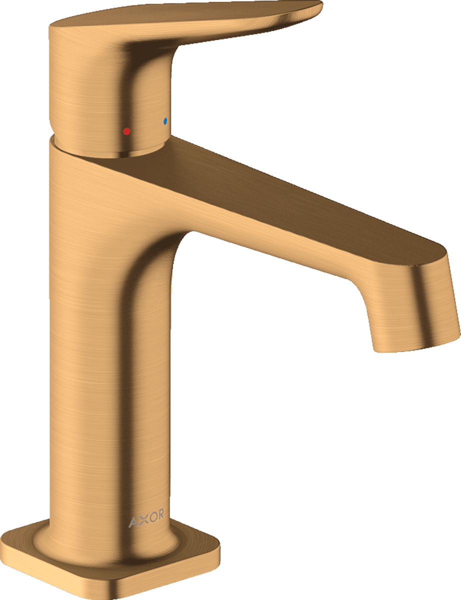 Bild von HANSGROHE AXOR Citterio M Einhebel-Waschtischmischer 100 mit Zugstangen-Ablaufgarnitur #34010250 - Brushed Gold Optic